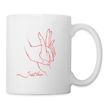 Just love, main dans la main - Mug blanc - blanc - Droite