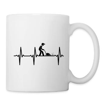 Tonte de pelouse battement de cœur - Mug blanc - blanc - Droite