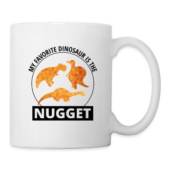 Huhn Nugget Fast Food Dinosaurier Dino Tier - Tasse - Weiß - Rechts