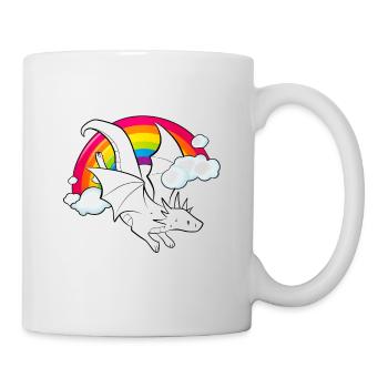 Legendäre kleine Drache Regenbogen kawaii Kunst - Tasse - Weiß - Rechts