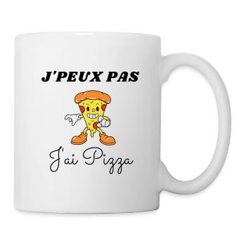 J'peux pas j'ai pizza - Mug blanc - blanc - Droite