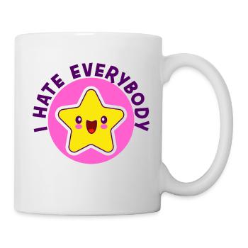 I Hate Everybody paradoxical happy sad star - Mug - white - Right