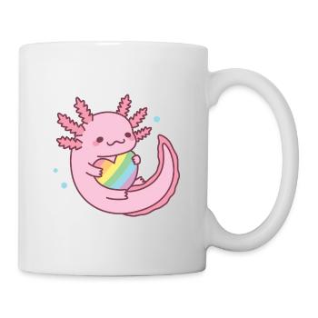 Cute Axolotl Rainbow Heart Pride - Mug - white - Right