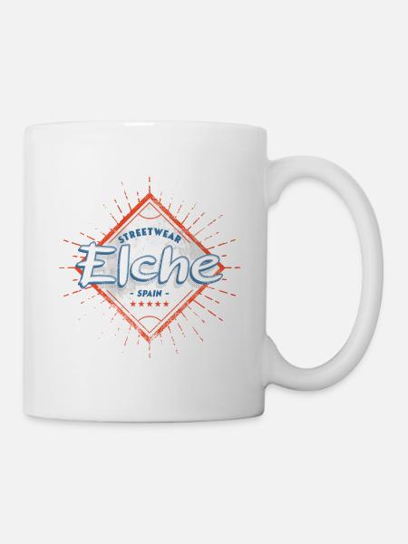 Elche Spanien Stadt Skyline Heimat Liebe Urlaub - Tasse - Weiß