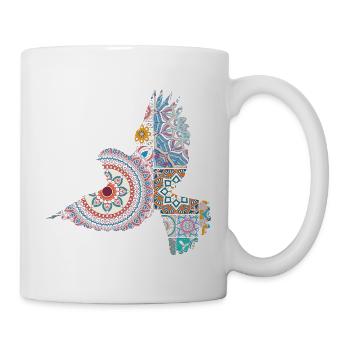 Dekorativer Vogel - Tasse - Weiß - Rechts