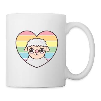 Cute Sheep Rainbow Heart Subtle Pride - Mug - white - Right