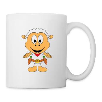 SCHAF - COWBOY - WESTERN - MÖHREN - KINDER - Tasse - Weiß - Rechts