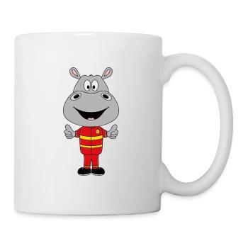 FEUERWEHR - FEUERWEHRMANN - NILPFERD - HIPPO - Tasse - Weiß - Rechts