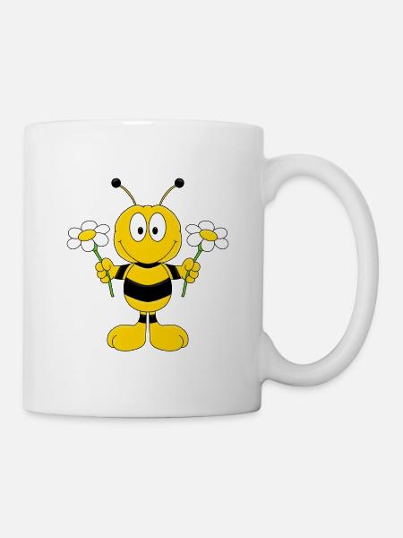 BIENE - BLUMEN - BLÜMCHEN - TIER - KIND - BABY - Tasse - Weiß