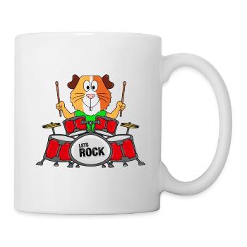 SCHLAGZEUGER - MEERSCHWEINCHEN - MUSIKER - TIER - Tasse - Weiß - Rechts