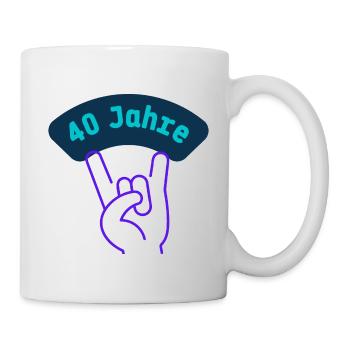 40 Jahre mit Rockmusik - Tasse - Weiß - Rechts