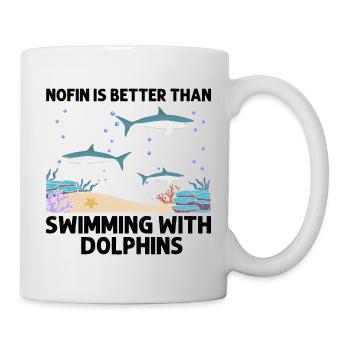 With Dolphins Swimming Dolphin Ocean Sea Mammal - Mug - white - Right