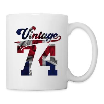 52E ANNIVERSAIRE MILLÉSIME BRITANNIQUE 1974 - Mug blanc - blanc - Droite