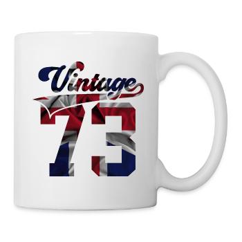 52ÈME ANNIVERSAIRE ROYAUME-UNI MILLÉSIME 1973 - Mug blanc - blanc - Droite