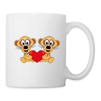 ERDMÄNNCHEN - LIEBE - TIERE - KINDER - BABY - Tasse - Weiß - Rechts