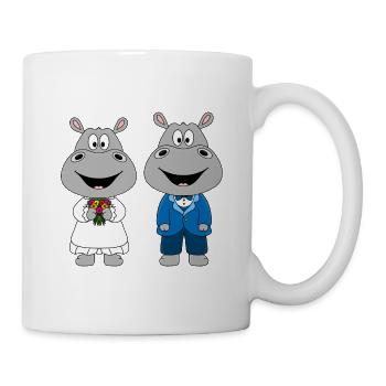 NILPFERDE - HOCHZEIT - HEIRATEN - LIEBE - TIERE - Tasse - Weiß - Rechts
