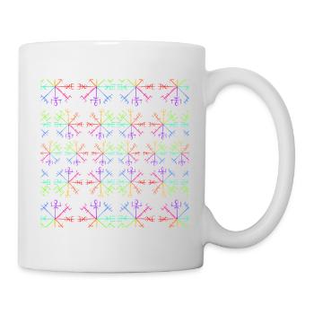 Mustersymbol Wikinger Vegvisir mehrfarbig - Tasse - Weiß - Rechts