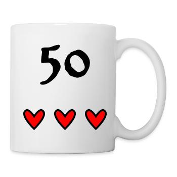 50 ANS. 50e ANNIVERSAIRE. ANNIVERSAIRE 50 ANS - Mug blanc - blanc - Droite