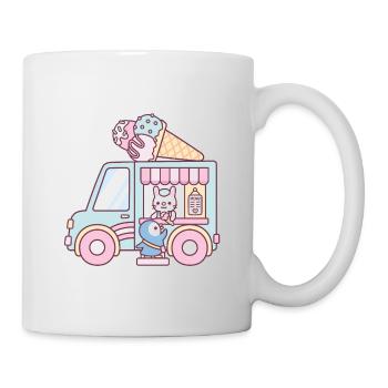Camion de crème glacée Lapin et Pingouin - Mug blanc - blanc - Droite