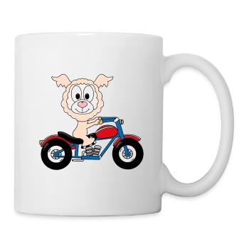 MOTORRAD - LAMA - ALPAKA - TIER - KIND - BABY - Tasse - Weiß - Rechts