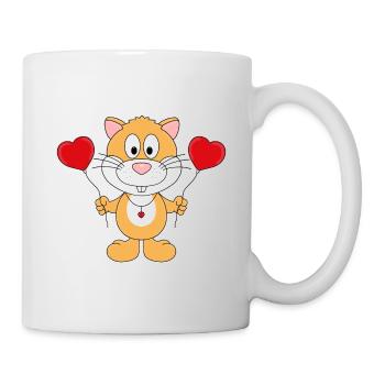 HAMSTER - HERZLUFTBALLONS - TIER - KIND - BABY - Tasse - Weiß - Rechts