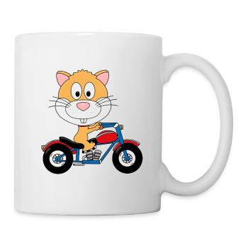 HAMSTER - MOTORRADFAHRER - BIKER - TIER - Tasse - Weiß - Rechts
