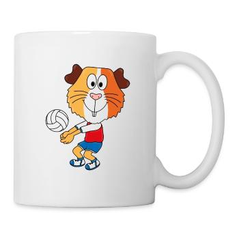 VOLLEYBALL - SPORT - MEERSCHWEINCHEN - TIER - Tasse - Weiß - Rechts