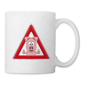 ACHTUNG SCHWEIN - SAU - TIER - TIERISCH - Tasse - Weiß - Rechts