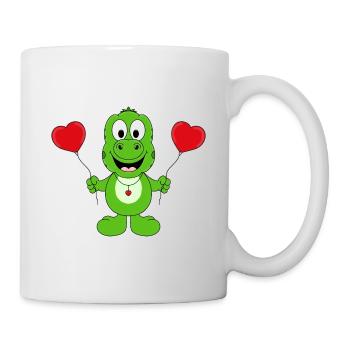 DINO - DINOSAURIER - LIEBE - TIER - KIND - BABY - Tasse - Weiß - Rechts