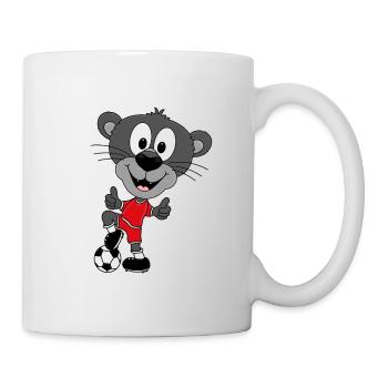 FUßBALL - PANTHER - SPORT - TIER - KIND - BABY - Tasse - Weiß - Rechts