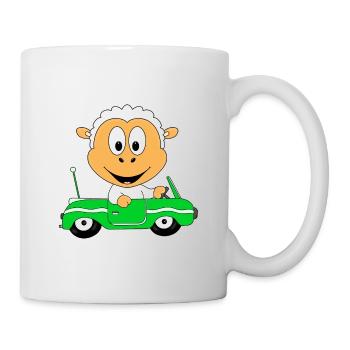 SCHAF - AUTOFAHRER - AUTO - CABRIO - TIER - FUN - Tasse - Weiß - Rechts