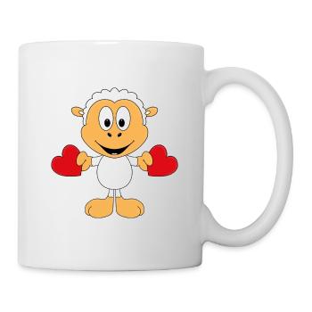 SCHAF - LIEBE - HERZEN - TIER - KIND - BABY - Tasse - Weiß - Rechts