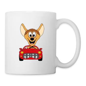 HYÄNE - AUTO - TIER - KIND - BABY - Tasse - Weiß - Rechts