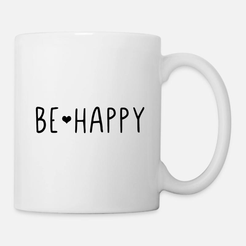 Be Happy - Tasse - Weiß