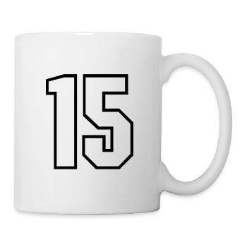 15 years jersey number 15 t-shirt sports jersey 15 - Mug - white - Right