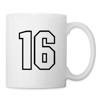 16 Jahre trikot nummer 16 t-shirt sporttrikot 16 - Tasse - Weiß - Rechts