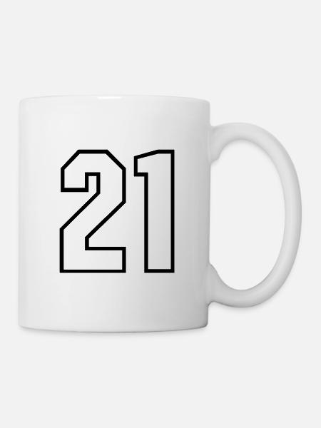 21 years jersey number 21 t-shirt sports jersey 21 - Mug - white