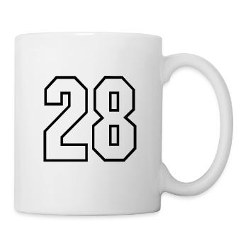 28 Jahre trikot nummer 28 t-shirt sporttrikot 28 - Tasse - Weiß - Rechts