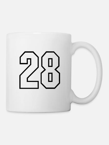 28 Jahre trikot nummer 28 t-shirt sporttrikot 28 - Tasse - Weiß