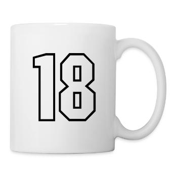 18 years jersey number 18 t-shirt sports jersey 18 - Mug - white - Right