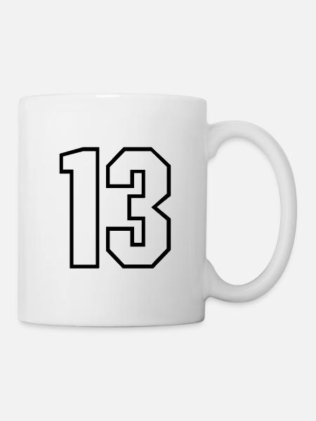 13 Jahre trikot nummer 13 t-shirt sporttrikot 13 - Tasse - Weiß