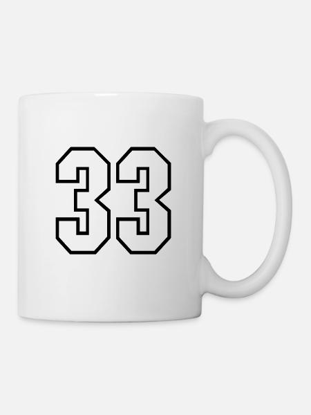 33 Jahre trikot nummer 33 t-shirt sporttrikot 33 - Tasse - Weiß