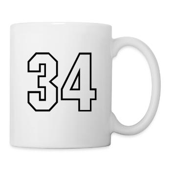 34 years jersey number 34 t-shirt sports jersey 34 - Mug - white - Right