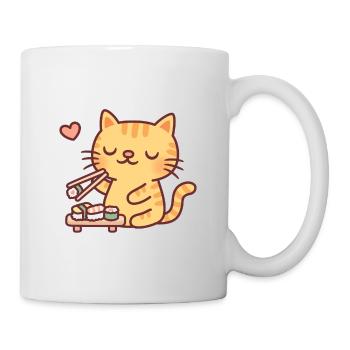 Mignon chat tabby aime les sushis - Mug blanc - blanc - Droite
