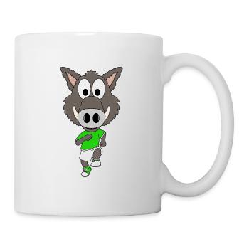 WILDSCHWEIN - JOGGEN - SPORT - TIER - KIND - BABY - Tasse - Weiß - Rechts