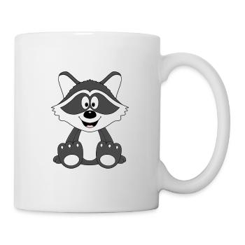 WASCHBÄR - TIER - KIND - BABY - Tasse - Weiß - Rechts