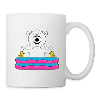 EISBÄR - POOL - PLANSCHBECKEN - SOMMER - TIERISCH - Tasse - Weiß - Rechts