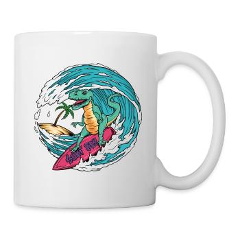 Surf T-Rex - Mug blanc - blanc - Droite