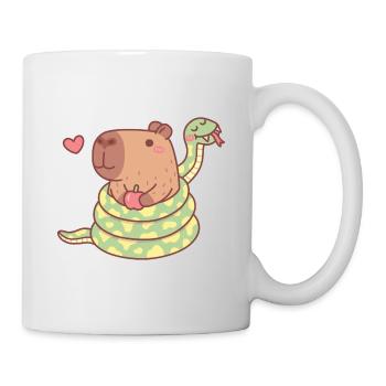 Capybara Wrapped By Snake Funny - Mug - white - Right
