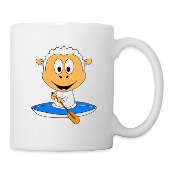 SCHAF - KANU - KAJAK - WASSERSPORT - BOOT - SCHIFF - Tasse - Weiß - Rechts